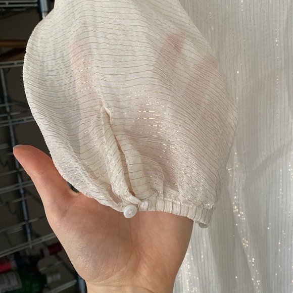 Maje White & Gold Maxi Dress sz 3 - Picture 3 of 11